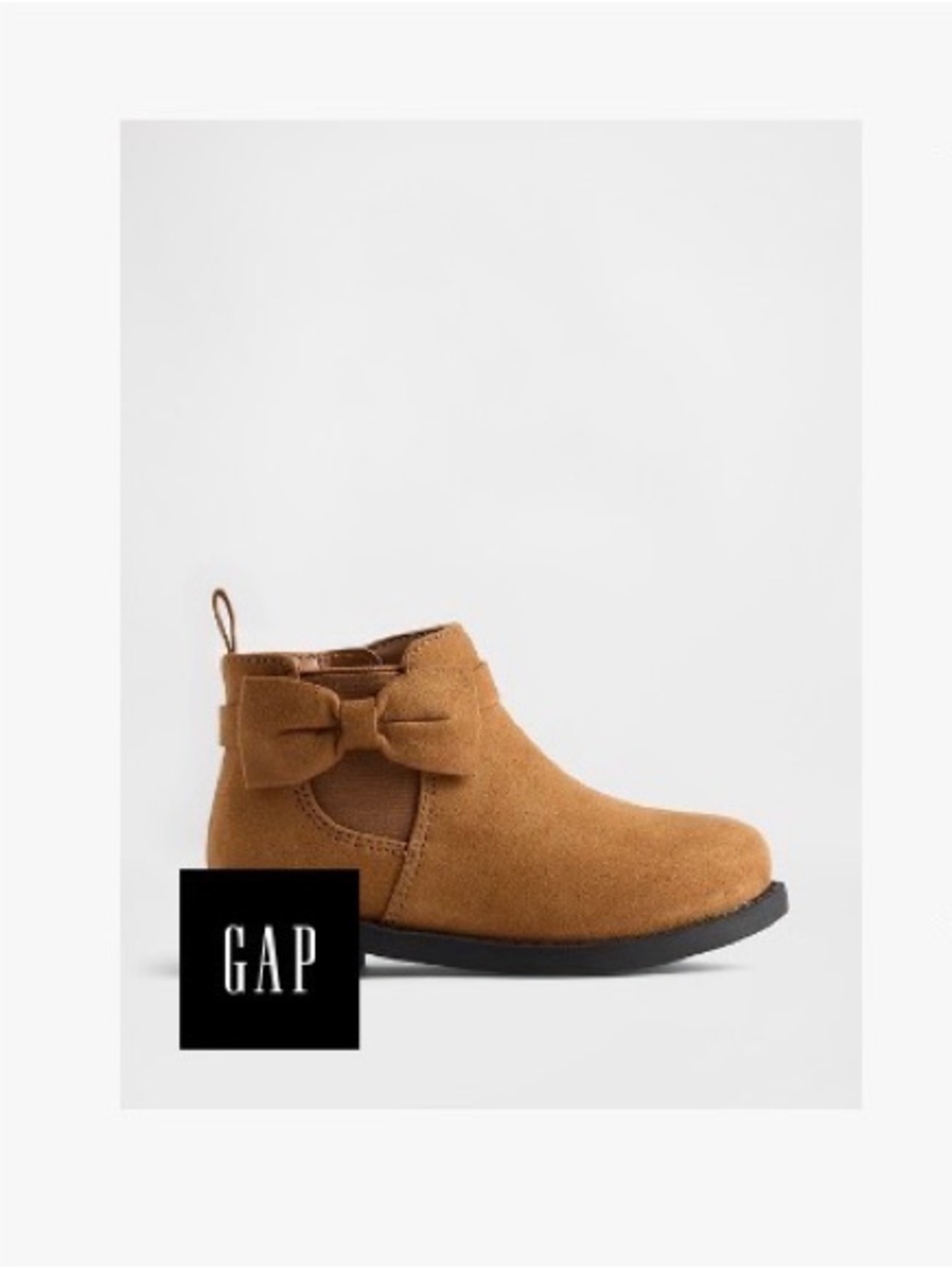 GAP Toddler Vegan Suede Bow Ankle Boots
